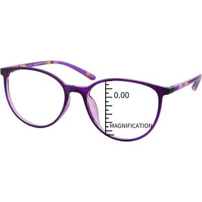 Moony, Progressive Multifocal Lightweight Reading Glasses, Zero Magnification on Top Lens, Anti Blue Light Resin Lens