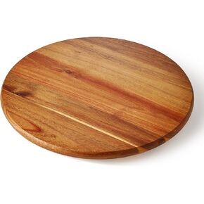 Acacia Wood Lazy Susan, Wood Turntable Tray Cabinet Organizer,14"