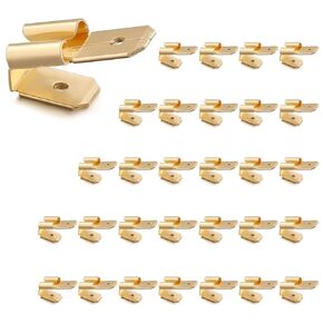 Sumnacon Piggyback Spade Connectors 30 Pcs Quick Disconnect Double Male Female Adapter for Automotive Brass Teriminals Assotment Kit for Marine Gold Electrica Spade Connectors with 3 Way Adapter