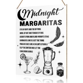 UDNADKEX Witch Kitchen Botanical Wall Hanging Sign Decor, Magic Midnight, Witches Home Kitchen Dining Room Wooden Sign Magic Wicca Witchy Decor Halloween Gothic Wall Decoration