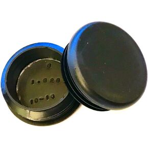 (Pack of 4) 1-5/8" - 1-625 Inch OD Head Dia - (10 - 14 Ga - 1.36" - 1.45" ID) Snap-in Round Black Plastic Plugs w/ Flexible Ridges | Fencing Post Tube Inserts | Fitness Equipment End Caps