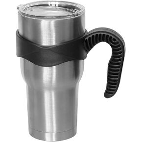 Tumbler Handle for 20 oz Yeti Rambler Cooler Cup, Rtic Mug, Sic, Ozark Trail Grip and more (20 Oz, Black)
