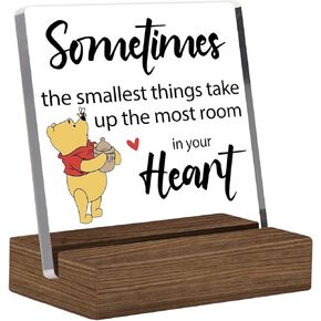 لافتة ديكور مكتبية شفافة مع حامل خشبي، ملهمة ومضحكة من ويني ذا بوه، علامة ديكور لوحة إيجابية مثالية لغرفة النوم المنزلية أو هدية عيد ميلاد المكتب لأفراد عائلة الأصدقاء in Kuwait