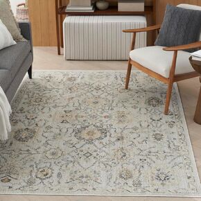 Nourison Oushak Home Traditional Charcoal 5'5" x 7'3" Area -Rug, Easy -Cleaning, Non Shedding, Bed Room, Living Room, Dining Room, Kitchen (5x7)