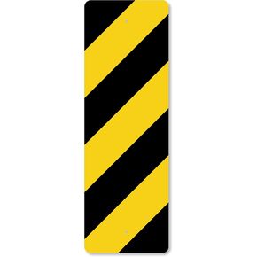 SmartSign 36 x 12 inch “Reflective Delineator" Right Object Marker Metal Sign, 80 mil Aluminum, 3M Laminated High-Intensity Grade Reflective Material, Black and Yellow