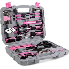 KingTool 149-Piece Pink Tool Kit - Basic Home Repair Tool Set, Small Tool Kit with Plastic Toolbox, Perfect for Women, Office & College Repairs