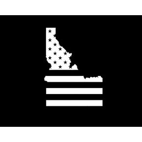 Idaho State American Flag LLI | Decal Vinyl Sticker | Cars Trucks Vans Walls Laptop | White | 5.5 x 4.1 in | LLI1832