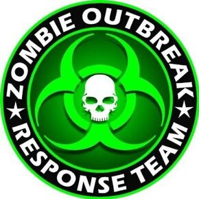 Sassy Stickers Zombie Outbreak Response Team Green Skull Vinyl Decal Sticker 5" Color