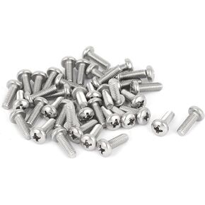 uxcell A16051600ux0514 Phillips Pan Head Machine Screw M4x12mm 316 Stainless Steel Phillips Pan Head Machine Screws Fasteners 40 Pcs