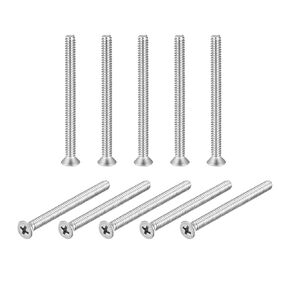 uxcell 10#-24x2" Flat Head Machine Screws Phillips 304 Stainless Steel Bolts 25pcs