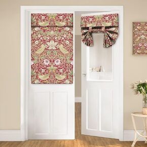 Door Curtains for Door Windows,Abstract Flower Boho Retro Mexican Folk Art Floral Printed Curtains for French Glass Door,Farmhouse Colorful Small Window Tie Up Door Curtains 26 x 40 inch