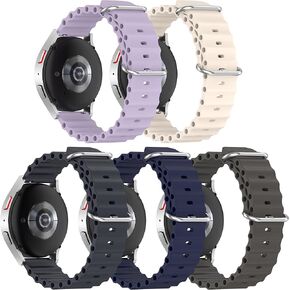 Ocean Band for Garmin Venu Sq 2 Music/Venu 2 Plus/Venu Sq Music/Vivoactive 3 Music/Forerunner 165 Music 55 158 245 645Music,Approach S40/S12/S42 Watch Bands Adjustable Soft Stretchy Silicone Sports Strap Women Men Replacement Wristband