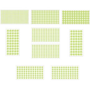 1124 PSC Glow in The Dark Stars Wall Stickers, Glowing Stars for Ceiling and Wall Decals, 3D Glowing Stars,Excluding The Moon，Perfect for Kids Bedding Room or Party Birthday Gift