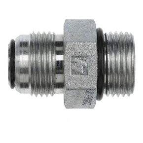 F6400-06-06-O Steel Straight Flare-O Fitting, 9/16"-18 Male O-Ring Flare x 9/16"-18 Male O-Ring Boss