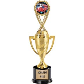 Crown Awards 4th of July Trophy, 14" Gold Cup 4th of July Trophies, Enter Your Own Engraving Prime