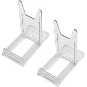 2 Pieces Acrylic Easel Display Stand Plastic Plate Display Stands Mini Easel Stand Mini Easel Stand Adjustable Picture Stand Coin Display Stand, Transparent