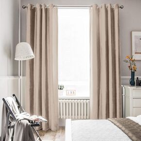 Melodieux 100% Blackout Velvet Curtains for Bedroom Living Room - Super Soft - Thermal Insulated Drapes with Black Liner, 52 by 84 Inch, Red (2 Panels)
