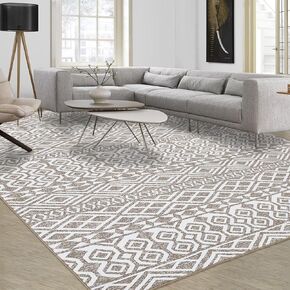 Moroccan Washable Runner Rug 2x6 Kitchen Grey Rug Runner Boho Indoor Modern Rug for Bathroom Geometric Print Soft Thin Floor Carpet Non Slip Non Shed Throw Rug for Hallway Entryway Bedroom