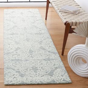 SAFAVIEH Metro Collection Runner Rug - 2'3" x 8', Blue & Ivory, Handmade Wool, Ideal for High Traffic Areas in Living Room, Bedroom (MET997M)