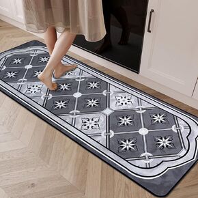 USTIDE طويل غرفة الغسيل البساط عداء 20 "X63" الرجعية تعريشة الغسيل السجاد والحصير نونسليب غرفة الغسيل ديكور قابل للغسل عداء السجاد للمطبخ الحمام مدخل مدخل منطقة البساط الحصير رمادي in Kuwait