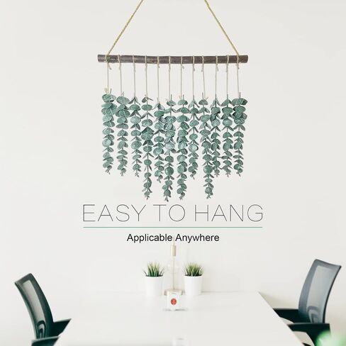 Eucalyptus Wall Hanging Decor - Bathroom Wall Decor Artificial Eucalyptus Greenery - Cute Boho Wall Decor 18.9 inch, Suitable for Living Room, Office, Nursery, Kitchen, Bedroom Wall Decoration in Saudi Arabia