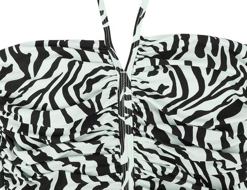 Women Sexy One Piece Swimsuit Halter Front V Neck Swimsuit Monokini Tummy Control High Waisted Bathing Suits in Saudi Arabia