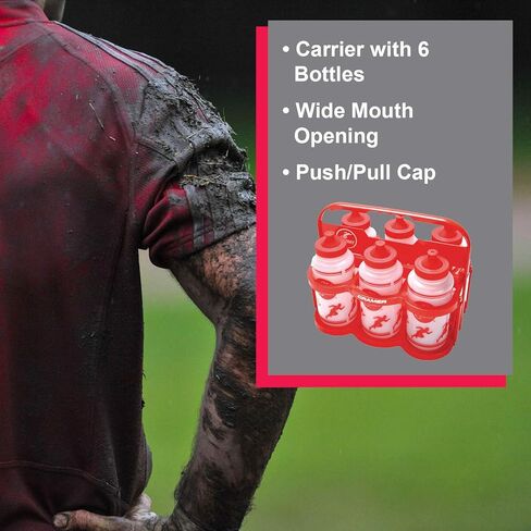 Cramer Big Mouth Squeeze Wide Mouth Water Bottles with No Leak Push/Pull Cap, BPA-Free Bottle for Team Sports, Football, Lacrosse, Hockey, Soccer, Dishwasher Safe Plastic Waterbottles for Teams in Kuwait