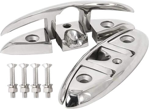 NovelBee 2 Pack of 6.2 Inch 316 Stainless Steel Folding Cleat with Mounting Screws,Flip Up Dock Cleat in Saudi Arabia