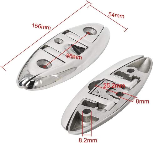 NovelBee 2 Pack of 6.2 Inch 316 Stainless Steel Folding Cleat with Mounting Screws,Flip Up Dock Cleat in Saudi Arabia