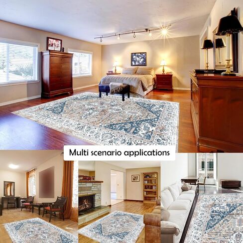 Area Rug 2x3 Washable Non Slip Taupe Rug Doorway Entrance Throw Rugs with Rubber Backing Floral Print Vintage Distressed Door Mat Rug for Bathroom Bedside Living Room Kitchen (C05, 2'x3') in Saudi Arabia