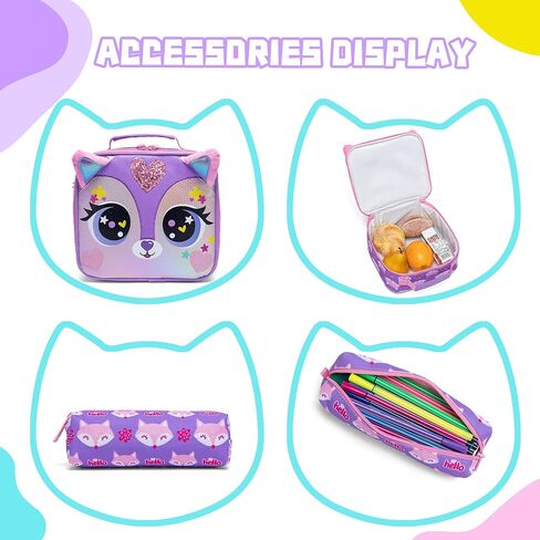 Meetbelify Rolling Backpack for Girls Backpacks with Wheels for Elementary Preschool Students Kids 3 in 1 Travel Luggage Carry on Suitcase with Lunch Box Pencil Case for Girls Age 8-10 in Saudi Arabia