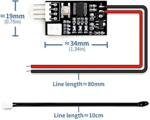 VHM-802 تيار مستمر 12 فولت وحدة التحكم في السرعة PWM 4-سلك متحكم في درجة الحرارة مع كابل موصل لمروحة الكمبيوتر in Kuwait