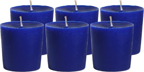 CandleNScent Dark Blue Votive Candles | Unscented - 15 Hour Burn Time - Made in USA (Pack of 6) in Saudi Arabia
