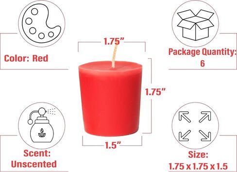 CandleNScent Dark Blue Votive Candles | Unscented - 15 Hour Burn Time - Made in USA (Pack of 6) in Saudi Arabia