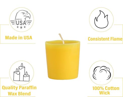 CandleNScent Dark Blue Votive Candles | Unscented - 15 Hour Burn Time - Made in USA (Pack of 6) in Saudi Arabia