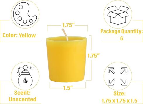 CandleNScent Dark Blue Votive Candles | Unscented - 15 Hour Burn Time - Made in USA (Pack of 6) in Saudi Arabia
