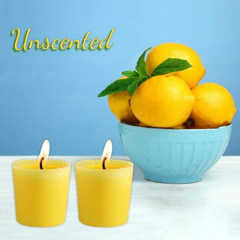 CandleNScent Dark Blue Votive Candles | Unscented - 15 Hour Burn Time - Made in USA (Pack of 6) in Saudi Arabia