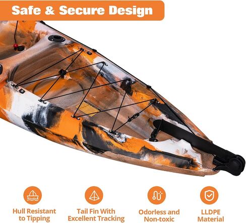 Towallmark Fishing Kayak مع مقعد بطول 11.9 قدم في الأعلى ومجداف ومقعد مريح in Saudi Arabia