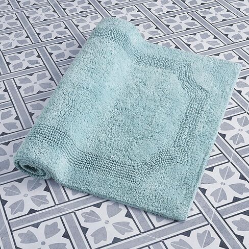 Laura Ashley Reversible Cotton 17 x 24 in. Bath Mat, White in Kuwait