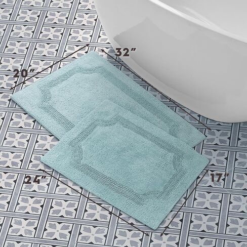 Laura Ashley Reversible Cotton 17 x 24 in. Bath Mat, White in Kuwait