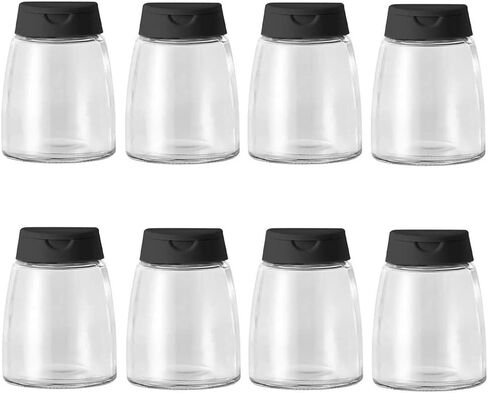 Glass Spice Jars, Double Lids Seasoning Shakers Glass Bottles Spice Shakers Sifter Barbecue Salt & Pepper Shaker Container (4PCS） in Saudi Arabia