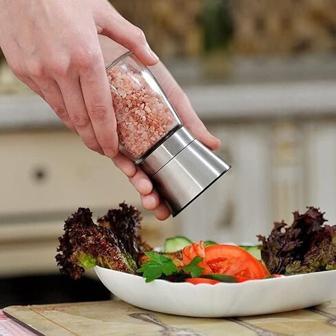 Glass Spice Jars, Double Lids Seasoning Shakers Glass Bottles Spice Shakers Sifter Barbecue Salt & Pepper Shaker Container (4PCS） in Saudi Arabia