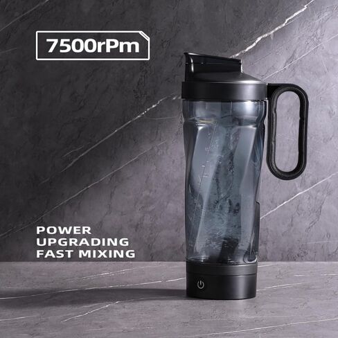 Electric Protein Shaker Bottle, 34 oz Blender Bottles For Protein Mixes, | Tritan | BPA Free| Portable Mixer Cup, Rechargeable Shake Cups And Meal Replacement Shakes(Black) in Saudi Arabia