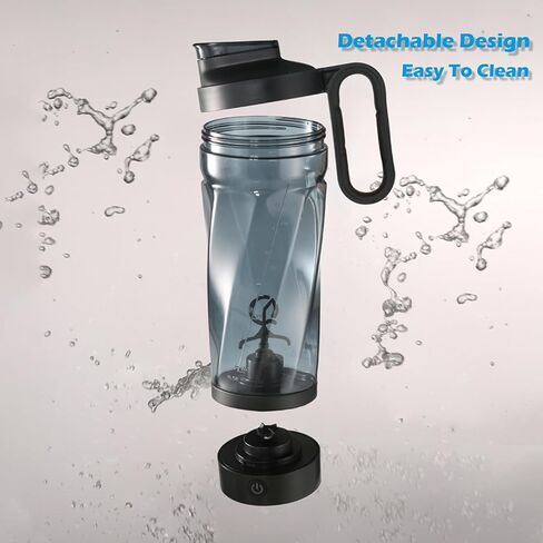 Electric Protein Shaker Bottle, 34 oz Blender Bottles For Protein Mixes, | Tritan | BPA Free| Portable Mixer Cup, Rechargeable Shake Cups And Meal Replacement Shakes(Black) in Saudi Arabia