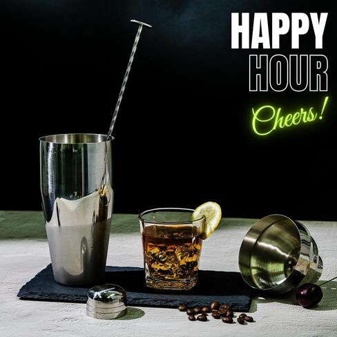 24oz Cocktail Shaker, 304 Stainless Steel Martini Shaker with Cocktail Strainer, Drink Mixer for Margarita Bartender Alcohol Gifts, Bartender Accessories in Saudi Arabia