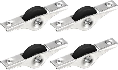 uxcell 30mm Sliding Door Nylon Pulley Window Wheels for Furniture Screen Door Wardrobe Cupboard Closet with Screws, 4Pcs, Black Silver Tone in Saudi Arabia