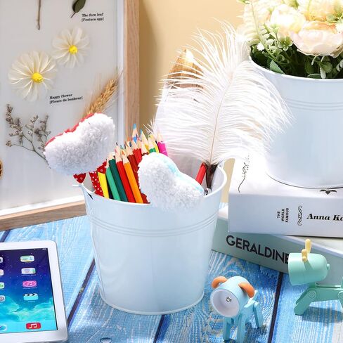 Rtteri 24 Pcs Metal Bucket, Small Metal Bucket, Party Favor Buckets with Handle, 6 x 5 Inch Ice Bucket for Kids, Flower Pot Plant Basket, Mini Toy Containers for Crafts Candy (Red) in Kuwait