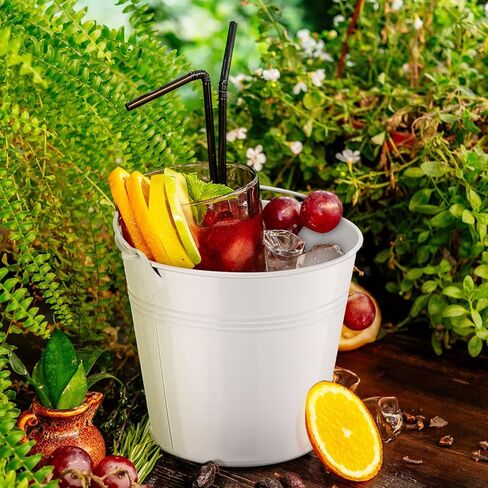 Rtteri 24 Pcs Metal Bucket, Small Metal Bucket, Party Favor Buckets with Handle, 6 x 5 Inch Ice Bucket for Kids, Flower Pot Plant Basket, Mini Toy Containers for Crafts Candy (Red) in Kuwait