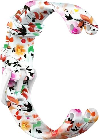 متوافق مع أحزمة Garmin Lily SmartWatch Pattern الإصدار الرياضي الكلاسيكي لـ Garmin Lily Women Girl بديل السيليكون الناعم للأشرطة (الطيور والزهور)، أحزمة Garmin Lily in Kuwait