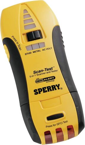 Sperry Instruments PD6902 ماسح ضوئي متعدد واختبار كهربائي 5 في 1، 120 فولت تيار متردد، مكتشف مسمار، ماسح ضوئي معدني، كشف جهد التيار المتردد غير المتصل، وظيفة اختبار GFCI، مؤشر صوتي ومرئي، قطعتان. عدة in Saudi Arabia